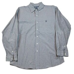 Ralph Lauren Ellington Mens Dress Shirt Button Down Long Sleeve 100% Cotton L